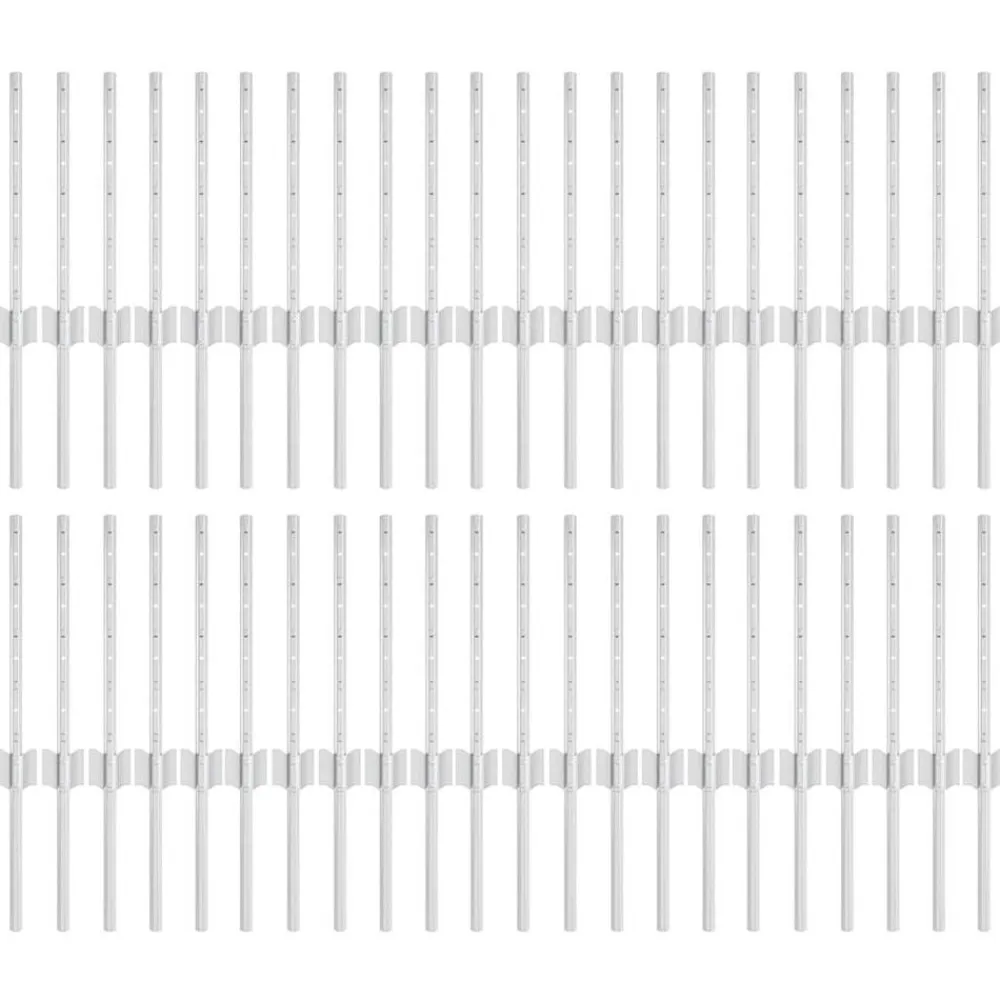 vidaXL Vallas De Jardín-Poste de Valla 44 pcs Plateado 80 cm Acero