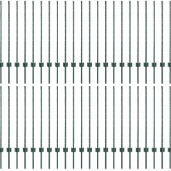 vidaXL Poste de Valla 44 pcs Verde 140 cm Acero Acero/verde Hot