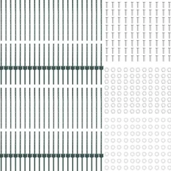 vidaXL Poste de Valla 44 pcs Verde 140 cm Acero Acero/verde Hot