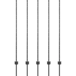 vidaXL Vallas De Jardín-Poste de Valla 5 pcs Gris 140 cm Acero