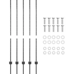 vidaXL Vallas De Jardín-Poste de Valla 5 pcs Gris 140 cm Acero