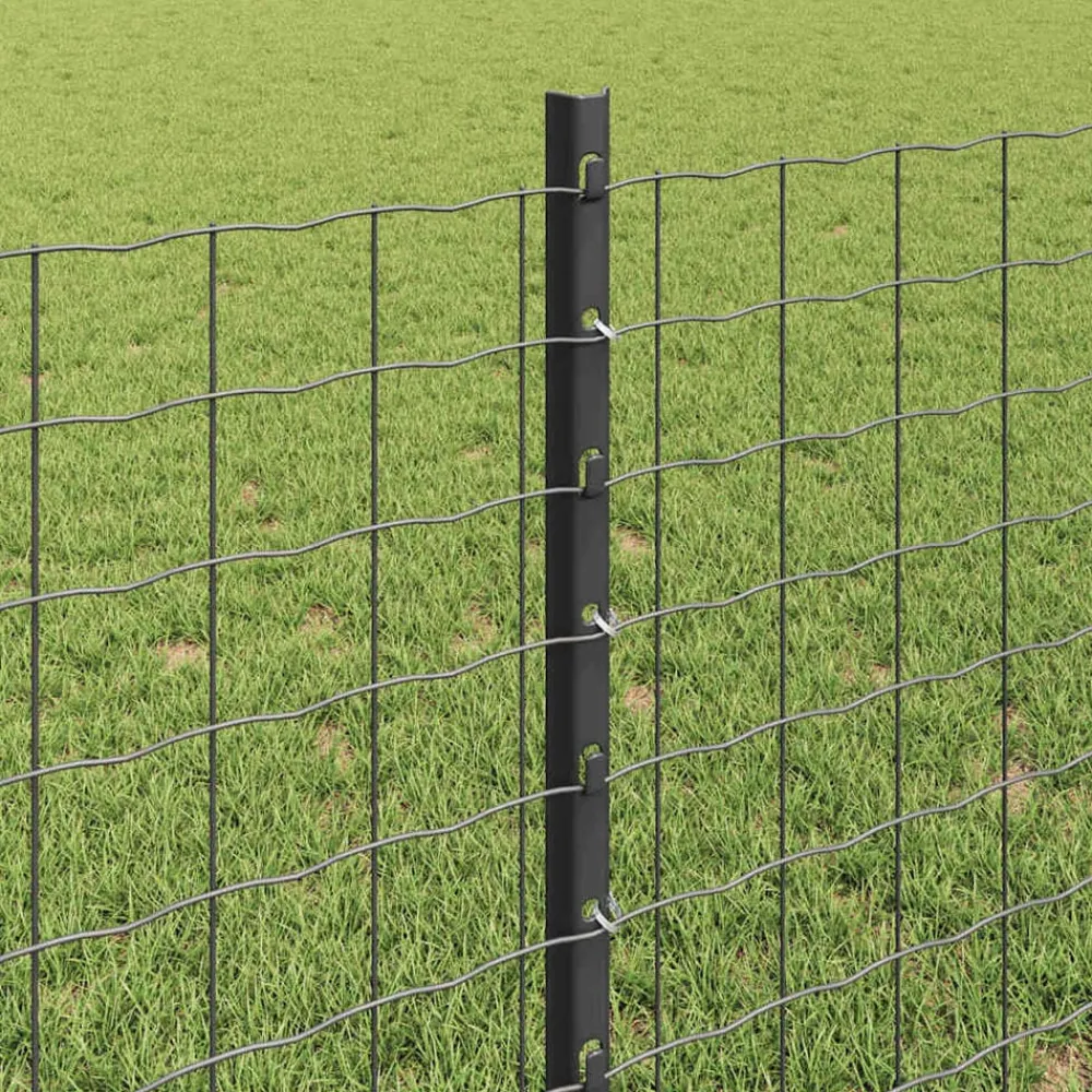 vidaXL Vallas De Jardín-Poste de Valla 5 pcs Gris 80 cm Acero