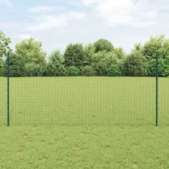vidaXL Poste de Valla 11 pcs Verde 120 cm Acero Acero/verde Best