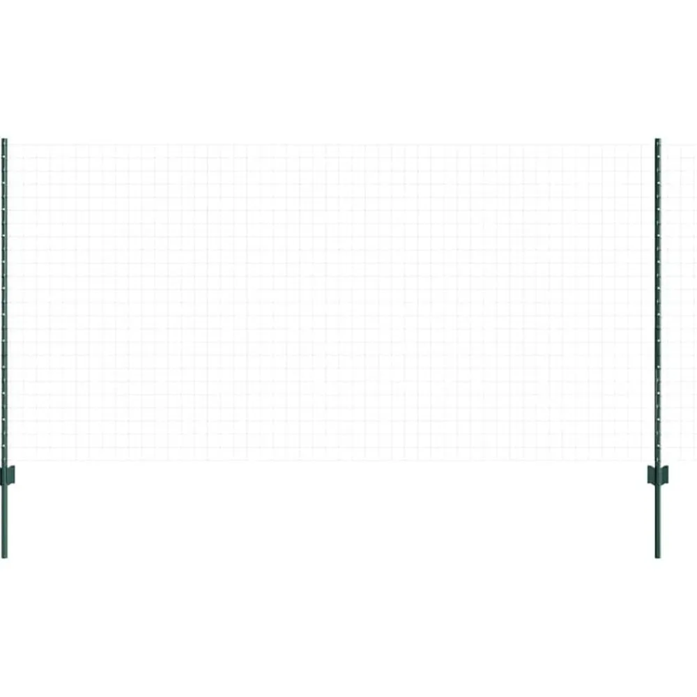 vidaXL Poste de Valla 11 pcs Verde 120 cm Acero Acero/verde Best