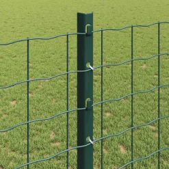 vidaXL Poste de Valla 11 pcs Verde 120 cm Acero Acero/verde Best