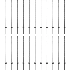 vidaXL Vallas De Jardín-Poste de Valla 22 pcs Gris 160 cm Acero