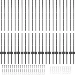 vidaXL Vallas De Jardín-Poste de Valla 22 pcs Gris 160 cm Acero