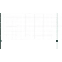 vidaXL Vallas De Jardín-Poste de Valla 22 pcs Verde 140 cm Acero