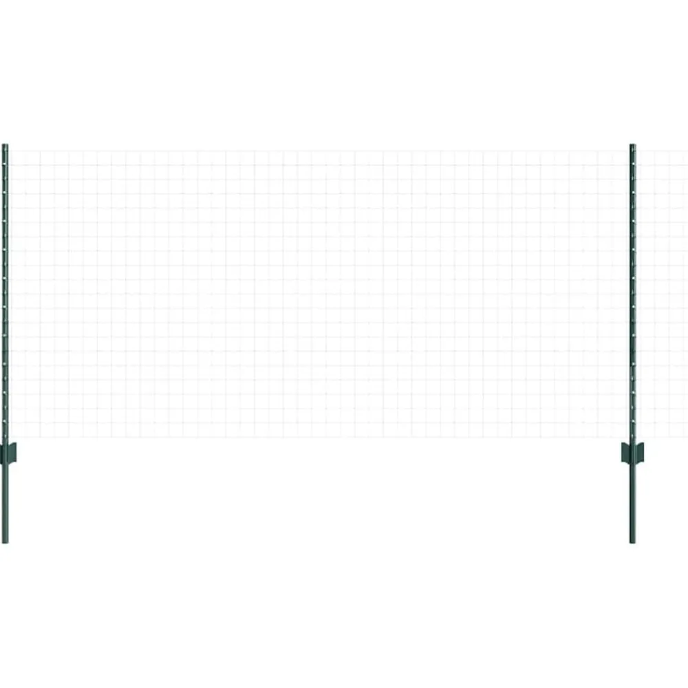 vidaXL Vallas De Jardín-Poste de Valla 22 pcs Verde 140 cm Acero