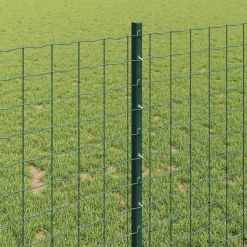 vidaXL Vallas De Jardín-Poste de Valla 22 pcs Verde 140 cm Acero