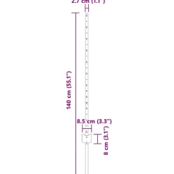 vidaXL Vallas De Jardín-Poste de Valla 22 pcs Verde 140 cm Acero