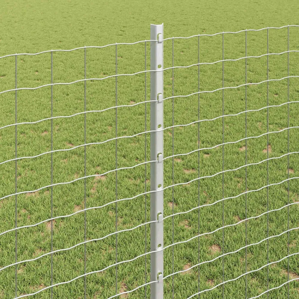vidaXL Poste de Valla 5 pcs Plateado 140 cm Acero Acero galvanizado/plata Best