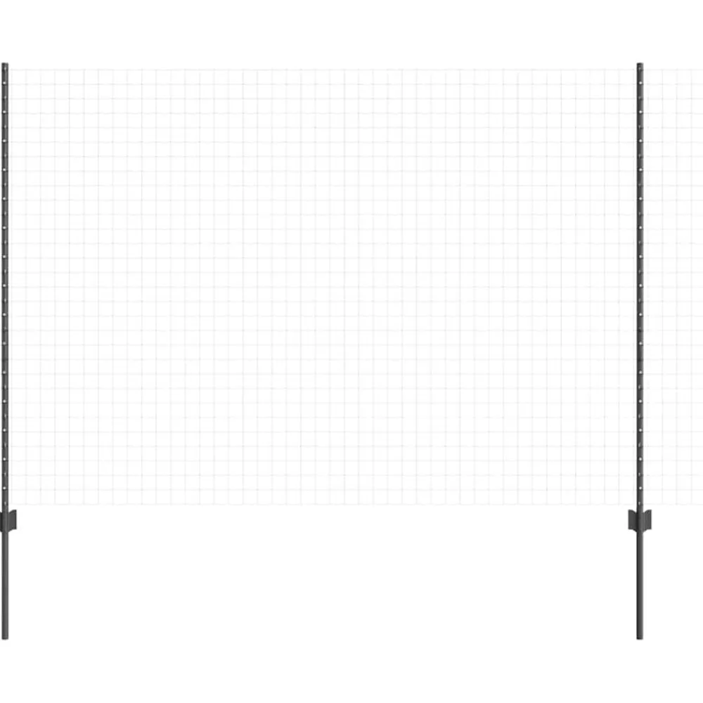 vidaXL Vallas De Jardín-Poste de Valla 44 pcs Gris 200 cm Acero