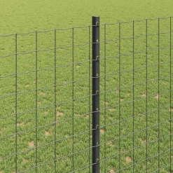 vidaXL Vallas De Jardín-Poste de Valla 44 pcs Gris 200 cm Acero