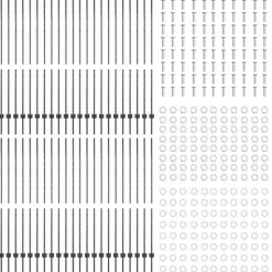 vidaXL Vallas De Jardín-Poste de Valla 44 pcs Gris 200 cm Acero