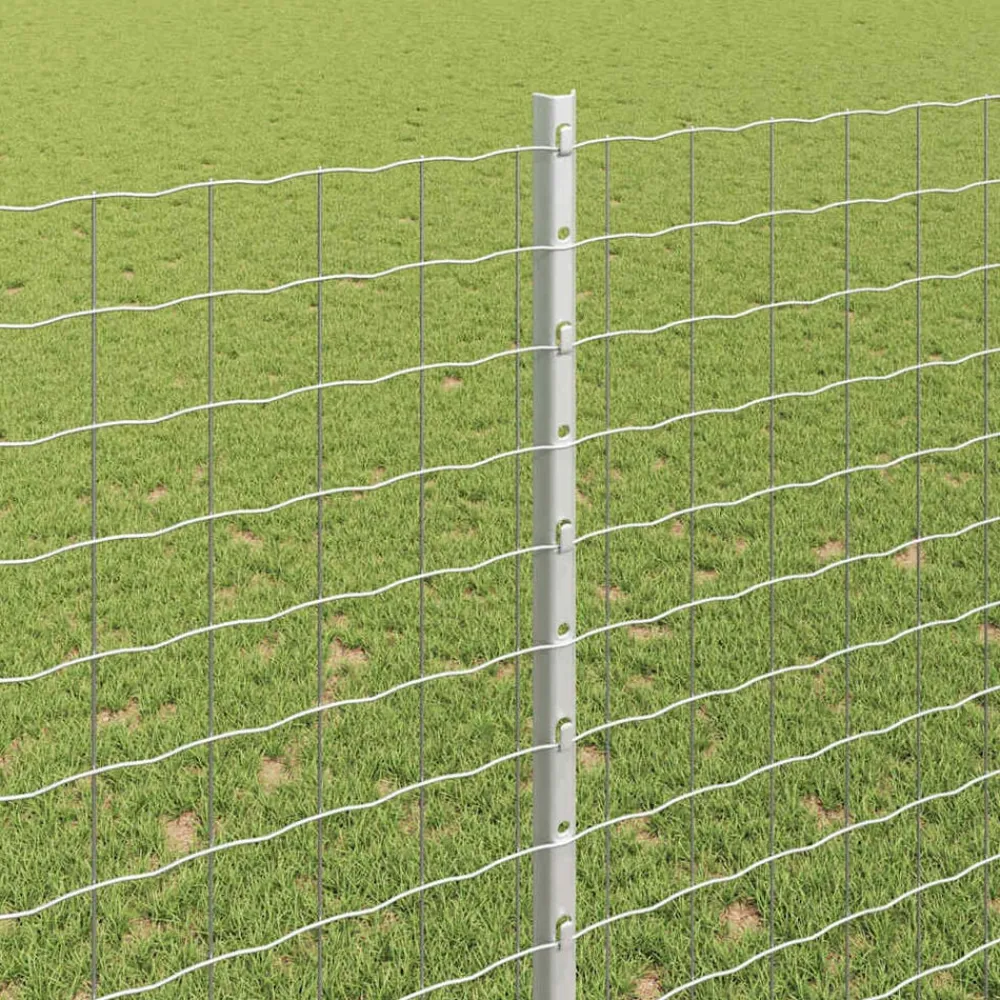 vidaXL Poste de Valla 5 pcs Plateado 150 cm Acero Acero galvanizado/plata Sale