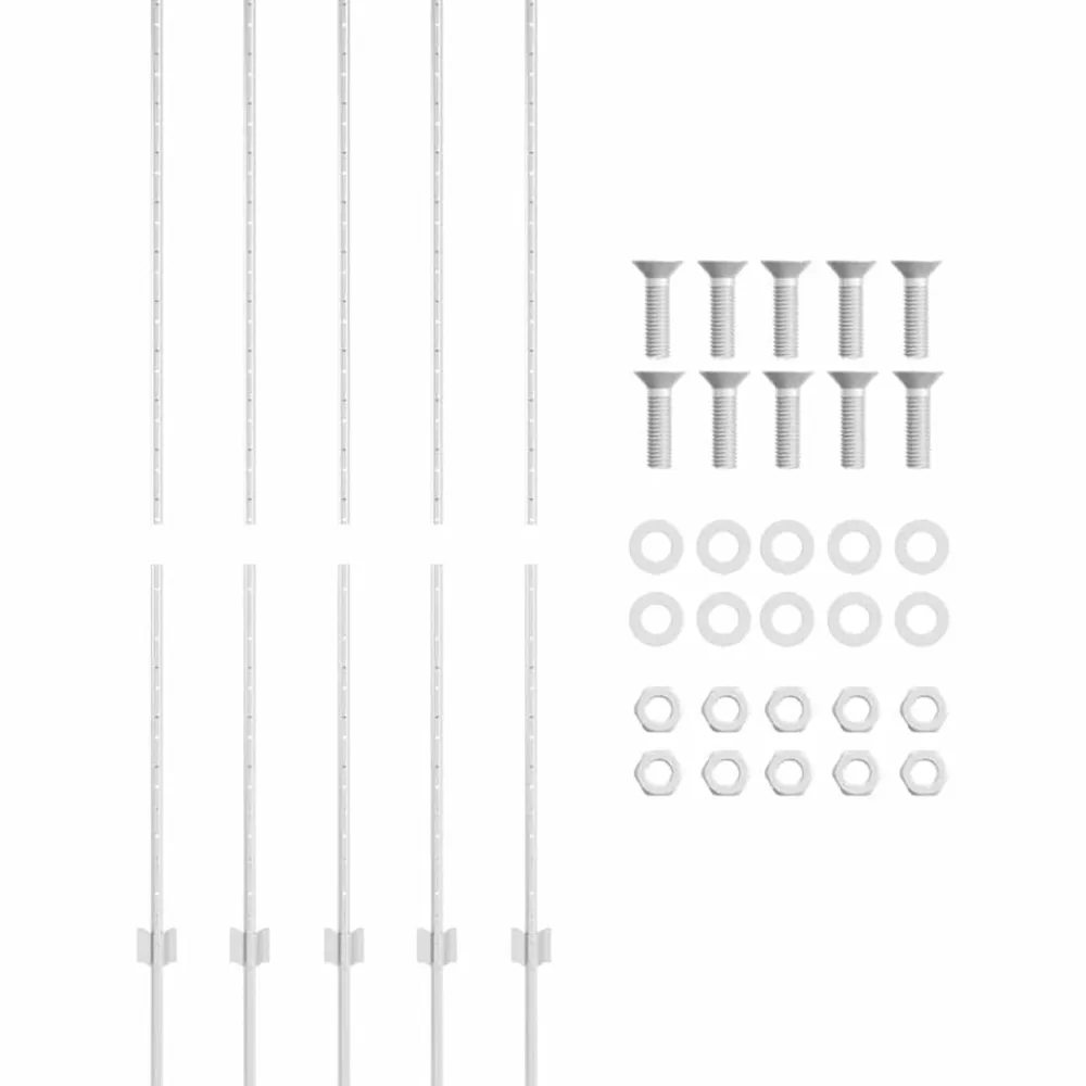 vidaXL Poste de Valla 5 pcs Plateado 150 cm Acero Acero galvanizado/plata Sale