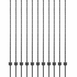 vidaXL Poste de Valla 11 pcs Gris 140 cm Acero Acero/gris Online