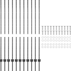 vidaXL Poste de Valla 11 pcs Gris 140 cm Acero Acero/gris Online