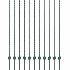 vidaXL Vallas De Jardín-Poste de Valla 11 pcs Verde 140 cm Acero