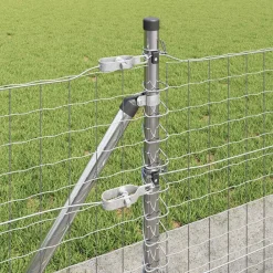 vidaXL Vallas De Jardín-Poste de Valla 7 pcs Plateado Acero