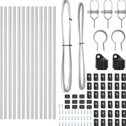 vidaXL Vallas De Jardín-Poste de Valla 13 pcs Plateado Acero