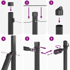vidaXL Poste de Valla 13 pcs Acero Gris