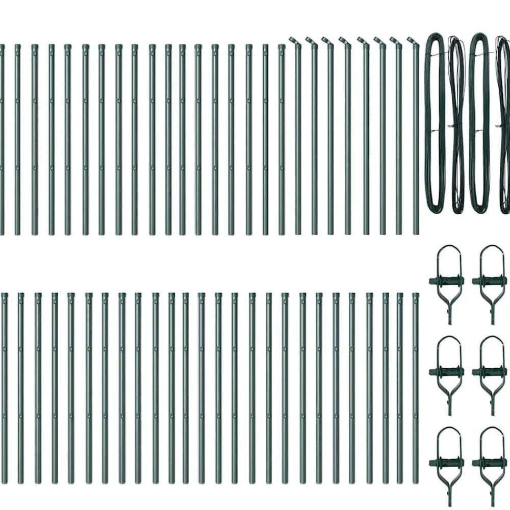 vidaXL Poste de Valla 52 pcs 3,2 x 3,2 x 80 cm Verde Best