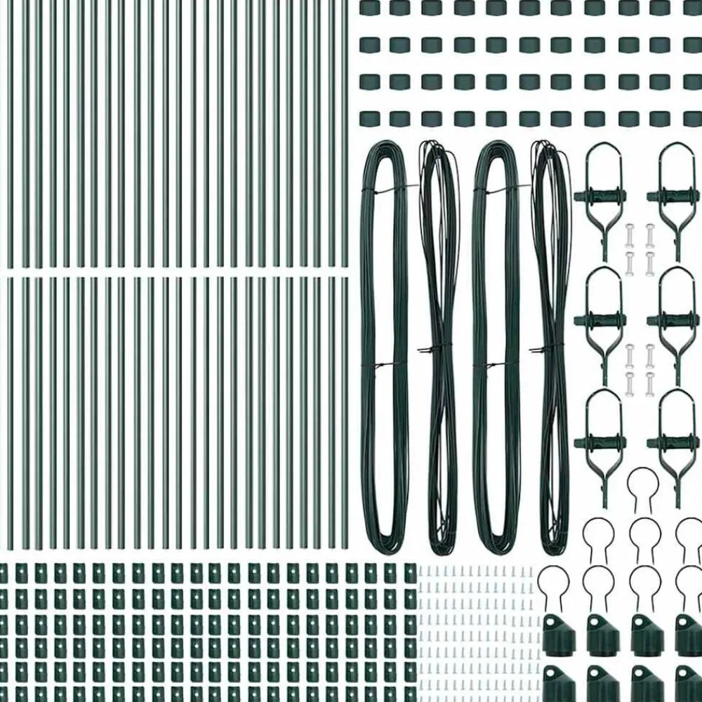 vidaXL Poste de Valla 52 pcs 3,2 x 3,2 x 80 cm Verde Best