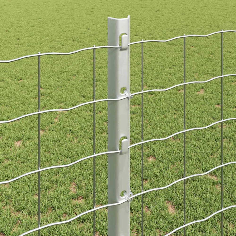 vidaXL Poste de Valla 5 pcs Plateado 120 cm Acero Acero galvanizado/plata Clearance
