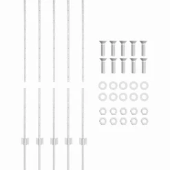vidaXL Poste de Valla 5 pcs Plateado 120 cm Acero Acero galvanizado/plata Clearance