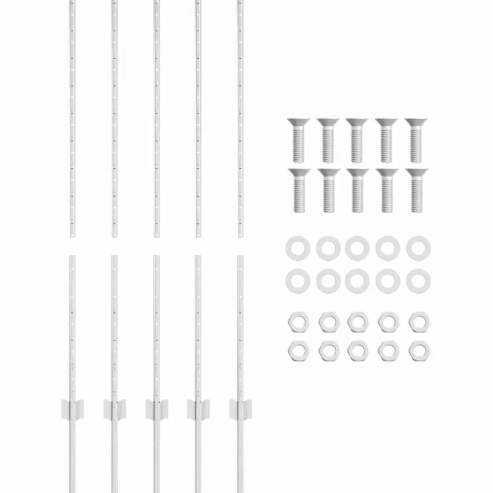 vidaXL Poste de Valla 5 pcs Plateado 120 cm Acero Acero galvanizado/plata Clearance