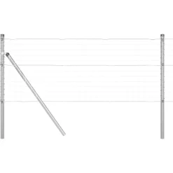 vidaXL Poste de Valla 52 pcs Gris 3,2 x 3,2 x 80 cm Acero galvanizado Discount