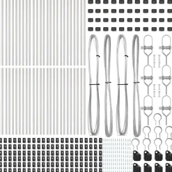 vidaXL Poste de Valla 52 pcs Gris 3,2 x 3,2 x 80 cm Acero galvanizado Discount