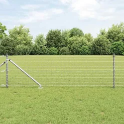 vidaXL Poste de Valla 7 pcs Plateado Acero Acero galvanizado Sale