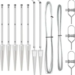 vidaXL Poste de Valla 7 pcs Plateado Acero Acero galvanizado Sale