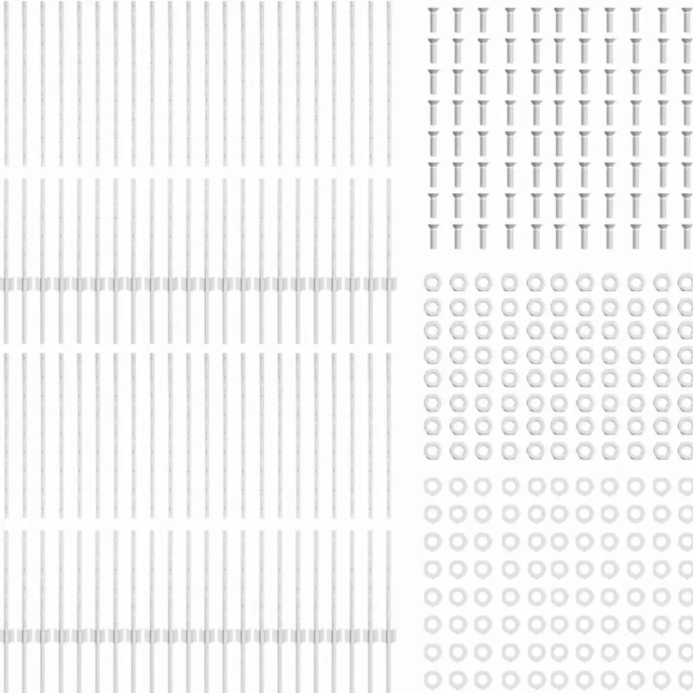 vidaXL Poste de Valla 44 pcs Plateado 160 cm Acero Acero galvanizado/plata Discount
