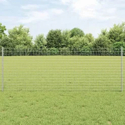 vidaXL Vallas De Jardín-Poste de Valla 11 pcs Plateado 80 cm Acero