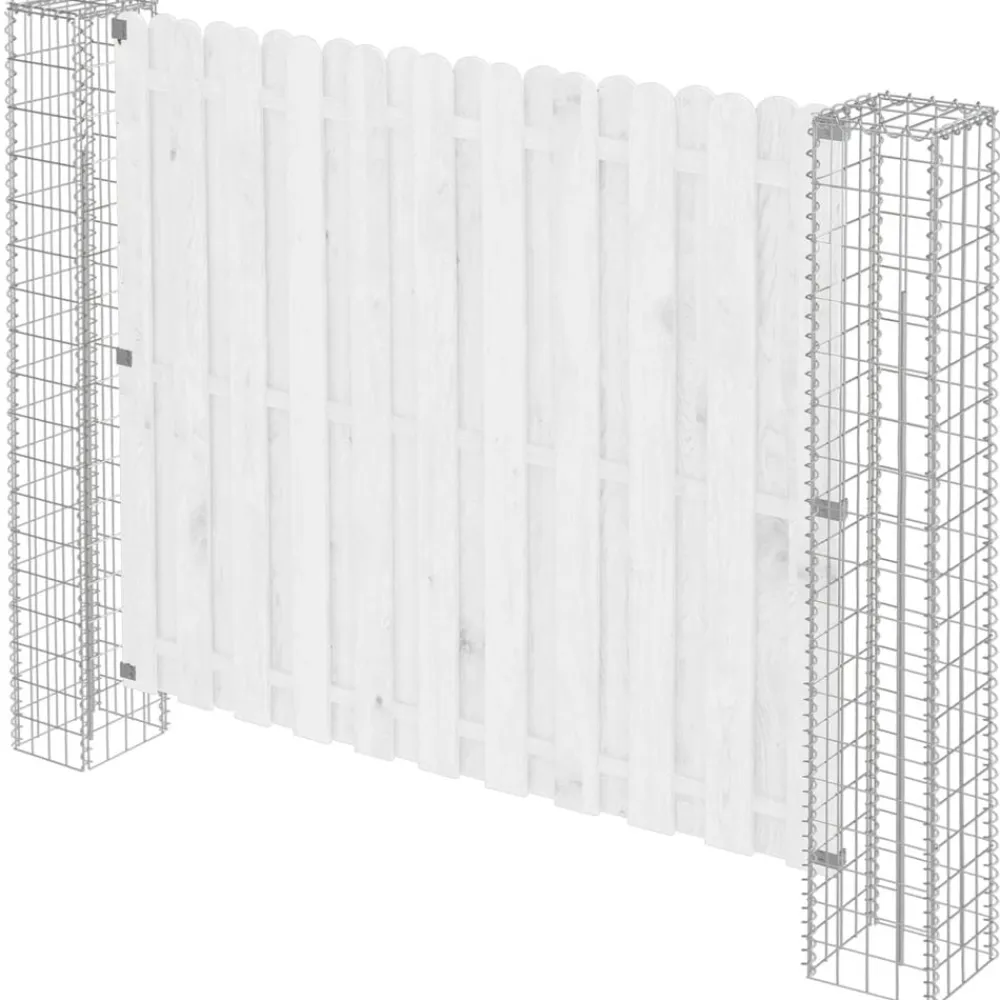 vidaXL Vallas De Jardín-Poste de Valla 2 pcs Plateado 20 x 20 x 190 cm Metal