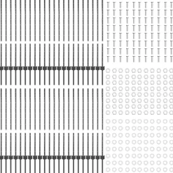 vidaXL Vallas De Jardín-Poste de Valla 44 pcs Gris 140 cm Acero