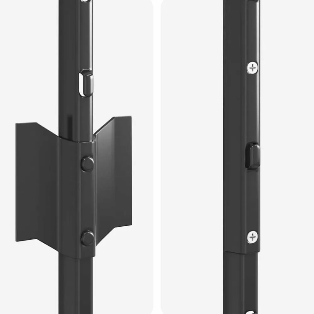 vidaXL Vallas De Jardín-Poste de Valla 44 pcs Gris 140 cm Acero