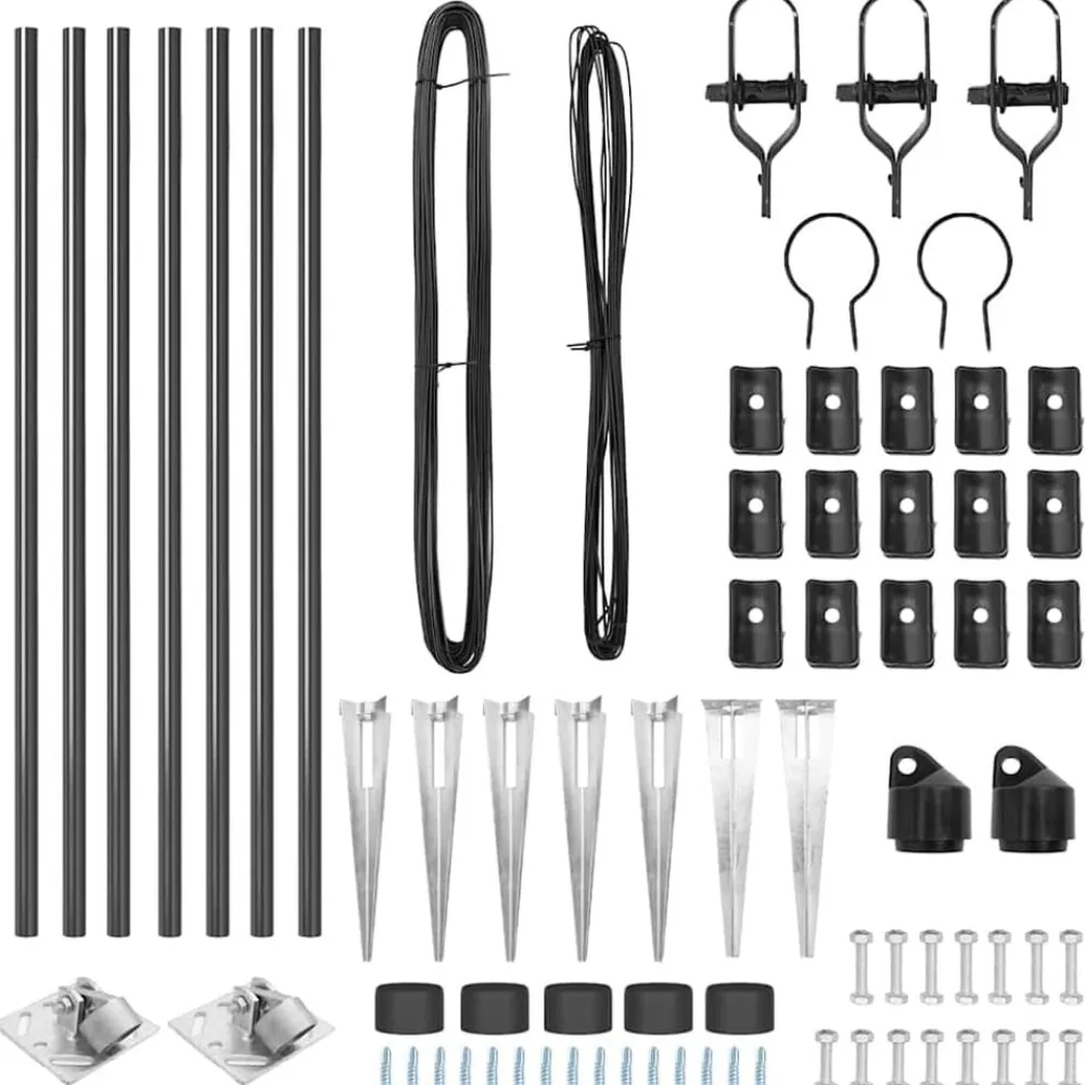 vidaXL Poste de Valla 7 pcs Acero Gris Online
