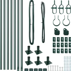 vidaXL Vallas De Jardín-Poste de Valla 7 pcs Acero