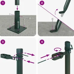 vidaXL Vallas De Jardín-Poste de Valla 7 pcs Acero