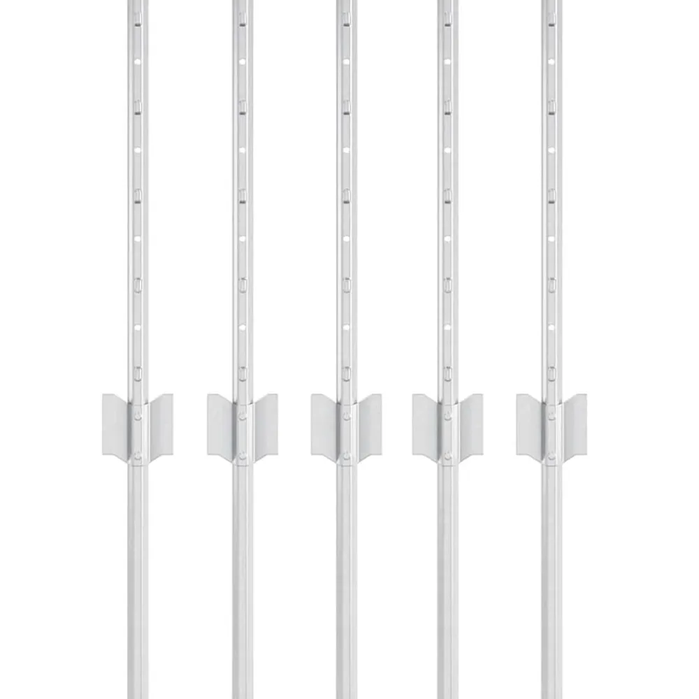 vidaXL Vallas De Jardín-Poste de Valla 5 pcs Plateado 40 cm Acero