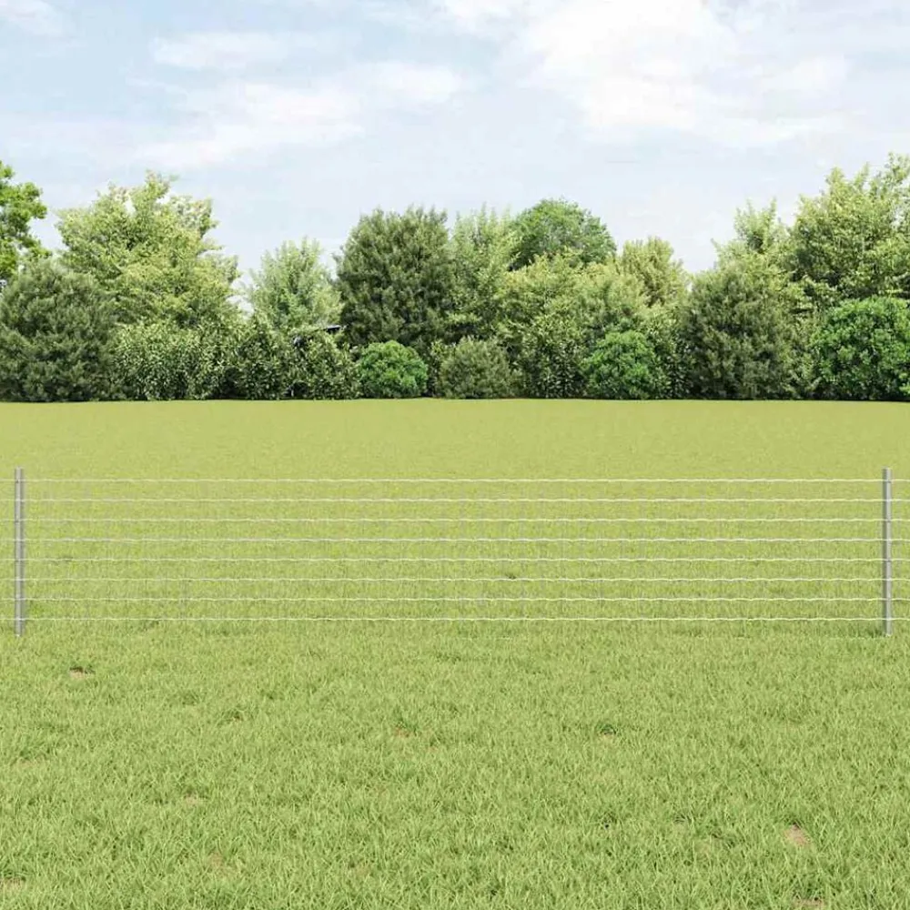 vidaXL Vallas De Jardín-Poste de Valla 5 pcs Plateado 40 cm Acero