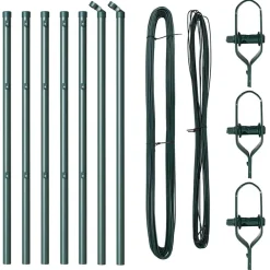vidaXL Vallas De Jardín-Poste de Valla 7 pcs Acero