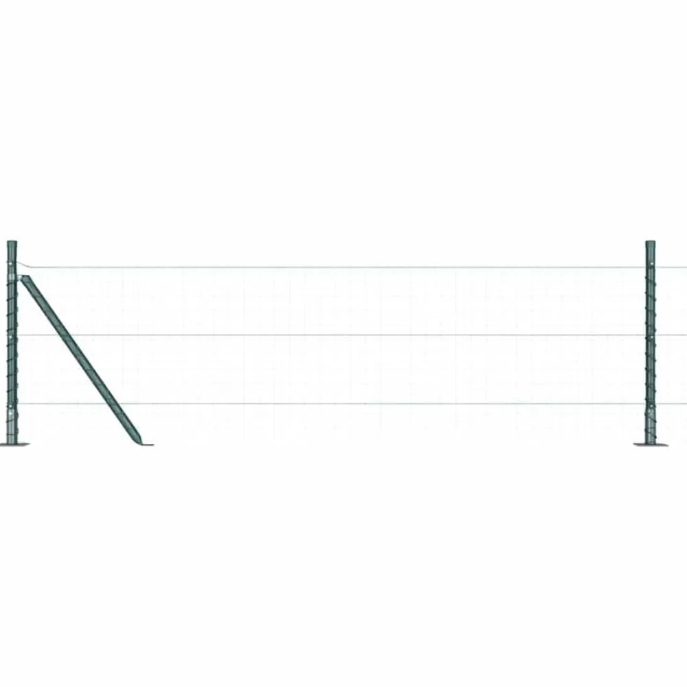 vidaXL Poste de Valla 26 pcs Gris 3,2 x 3,2 x 50 cm Verde Discount