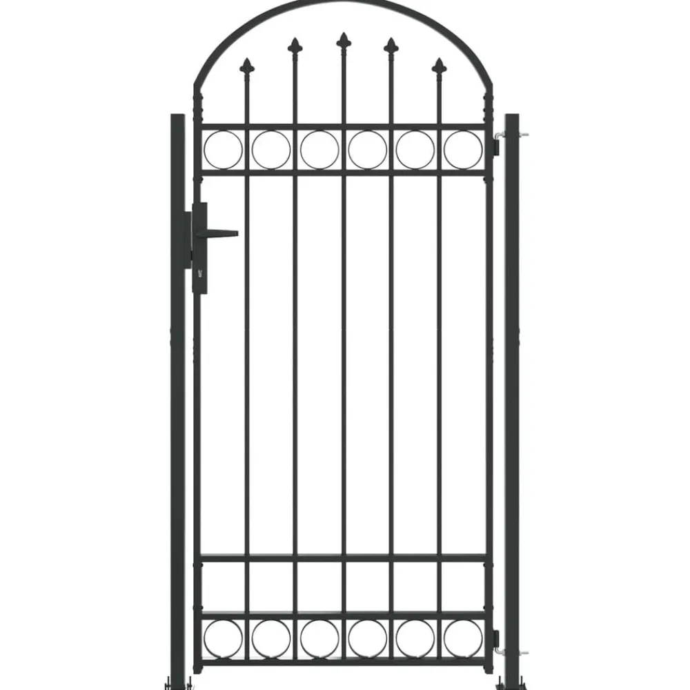 vidaXL Poste de Valla con cerradura Assen Gris 200 x 88 x 14 cm Acero New
