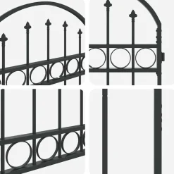 vidaXL Poste de Valla con cerradura Assen Gris 200 x 88 x 14 cm Acero Online